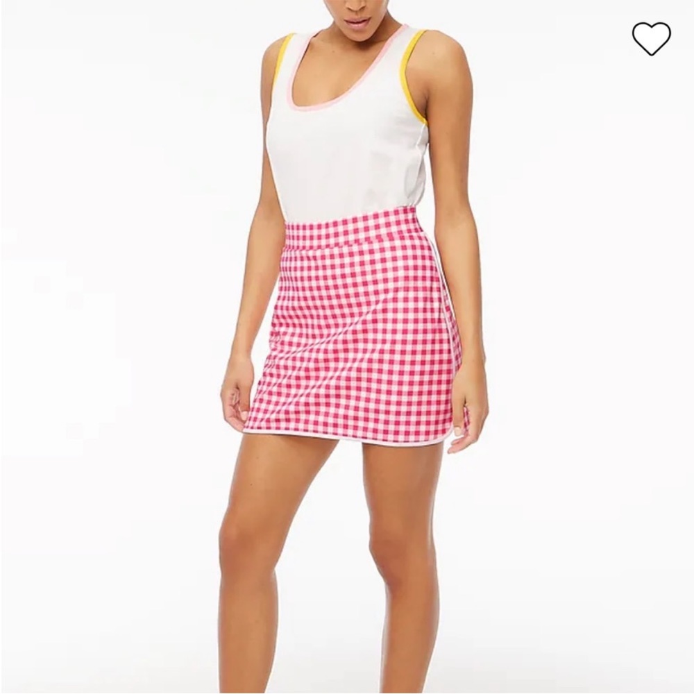 J. Crew pink Gingham Skort size Large